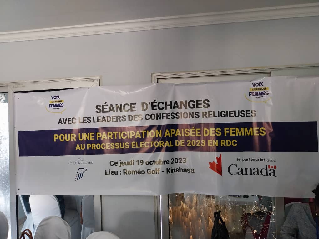 RDC: Les Chefs religieux et les membres du groupe de Plaidoyer VLF s'accordent pour une participation apaisée des femmes au processus électoral en cours